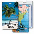 Luggage Tag - 3D Lenticular Beach Palm Tree/ Map Image (Custom)